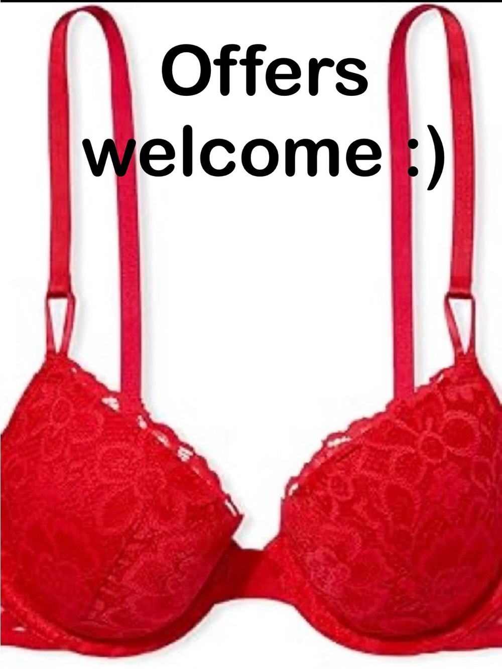 Victoria's Secret Red Lace Push-Up Bra